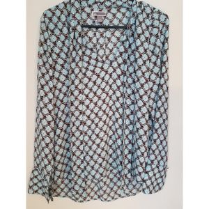 Chelsea28 V Neck Long Sleeve Blouse w/ Neck Ties